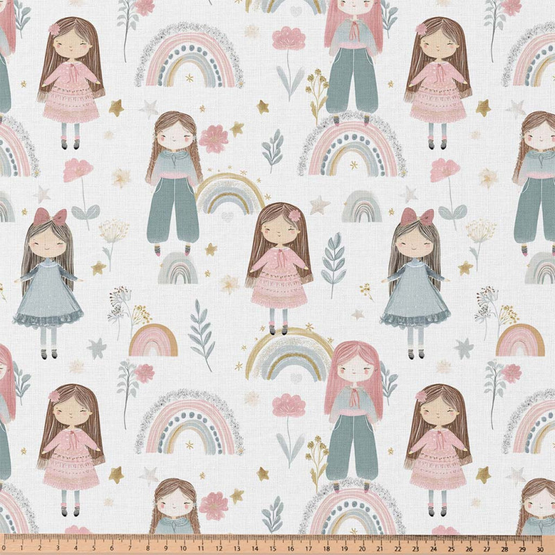 Printed Cotton TALINA White / Pink